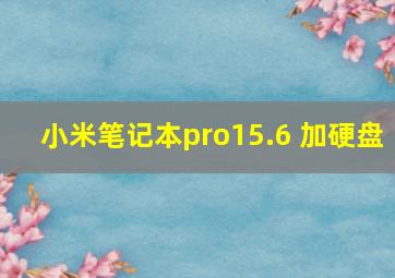 小米笔记本pro15.6 加硬盘